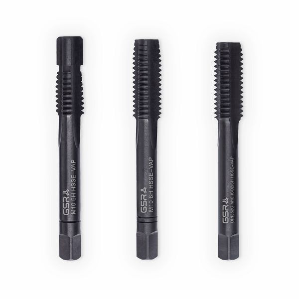 GSR jeu de tarauds à main filetage métrique DIN 2184-2 (DIN 352) droite HSSE M 10 VAP, 00813230