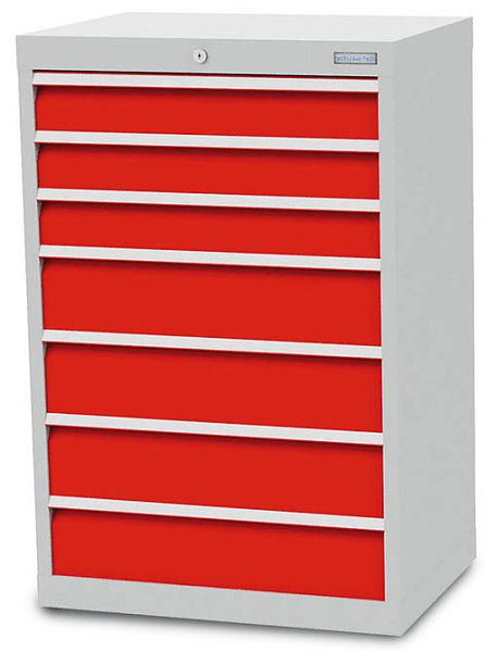 Armoire à tiroirs Bedrunka+Hirth série T500-6, avec 7 tiroirs, différentes hauteurs de panneaux, 60 340A