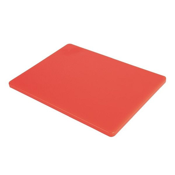 Planche à découper Hygiplas LDPE rouge 305x229x12mm, GH794
