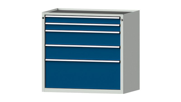 Armoire à tiroirs pour établis ANKE, modèle 3009 V, 1060 x 675 x 980 mm, RAL 7035/5010, baignoire, 611.416