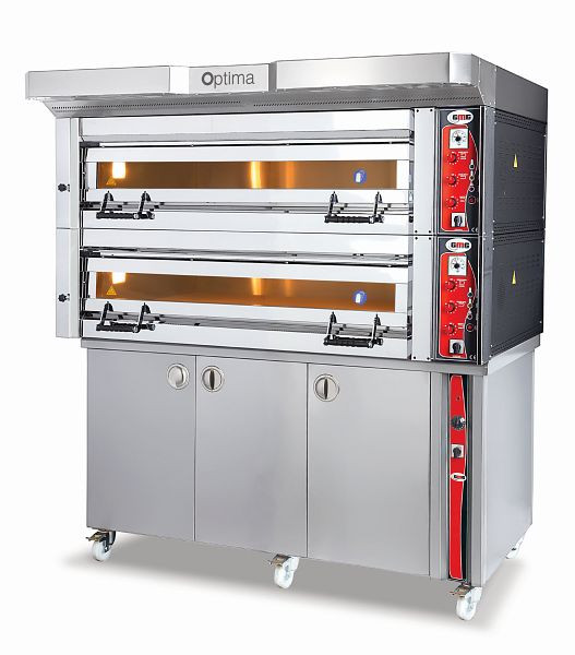 Four à pizza GMG Optima - 128, 2 chambres de cuisson, avec armoire de fermentation, PB 2M 128