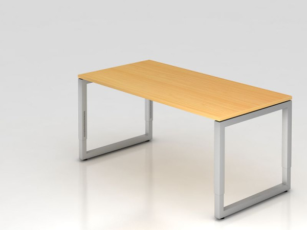 Bureau Hammerbacher O-foot carré 160x80cm hêtre, forme rectangulaire avec plateau flottant, VRS16/6/S