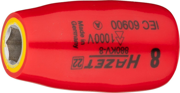 Douille Hazet, hexagonale, carré creux 10 mm (3/8"), 8 mm, type court, 880KV-8