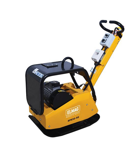 Plaque vibrante réversible ELMAG RPE30-50 avec moteur électrique 400 volts 4kW, force centrifuge 30 kN, avec cadre de protection en acier, 63028