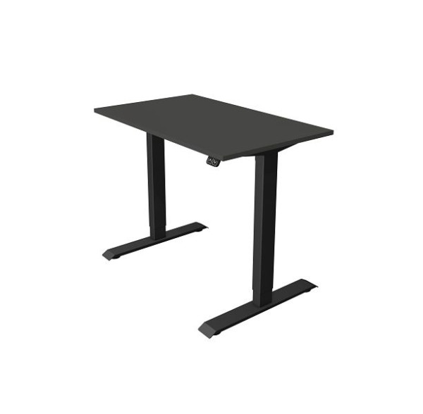 Table compacte Kerkmann L 1000 x P 600 mm, réglable en hauteur électriquement de 740 à 1230 mm, anthracite, 10180513