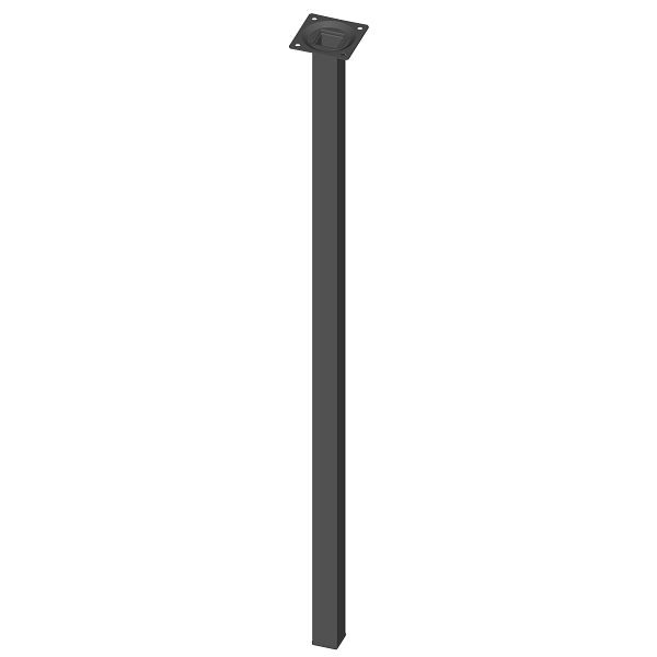Système d'éléments PIED EN TUBE D'ACIER, LOSE, 25X25, M10, 700 mm, NOIR, UE: 4 PIÈCES, 11101-00056