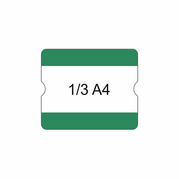 Pochette de lettrage inférieure Eichner 1/3 A4 ouverte, autocollante pour l'intérieur, lettrage interchangeable, pour les espaces de palette, 216x180 mm, vert, 9225-20530-030