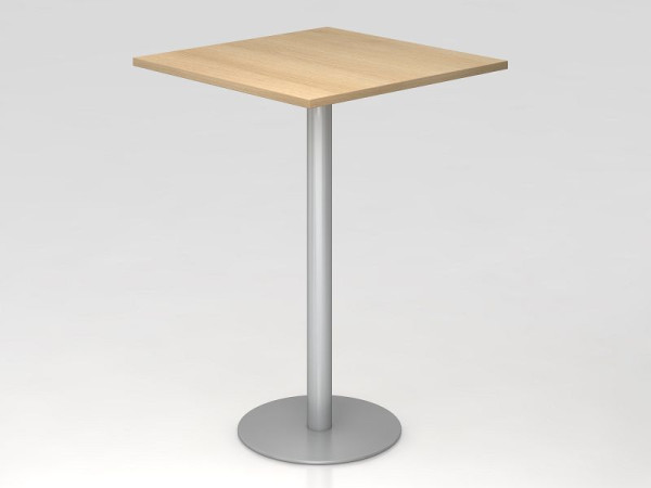 Table de bar Hammerbacher 80x80cm chêne/argent, structure: argent, VSTH88/E/S