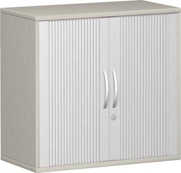 armoire à volets roulants geramöbel 1 étagère décorative, verrouillable, 800x425x768, argent/gris clair, N-10Q208-SL