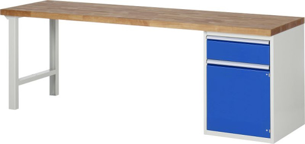Etabli RAU série 7000 - modèle 7502-1, L2500 x P700 x H890 mm, base système L2500 x P650 x H850 mm, 03-7502A1-257B4M.11