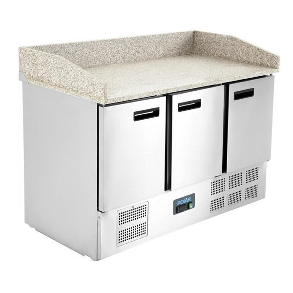 Établi à pizza Polar série G avec plan de travail en granit 368L, CN402