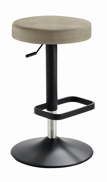 Mayer Sitzmöbel , structure thermolaquée noir, assise rembourrée, taupe, 1200_03_30484