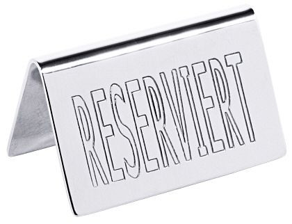 Enseigne de table Contacto RÉSERVÉ étiquetée des deux côtés, 1055/001