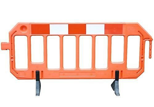 Barrière DENIOS en plastique, orange, avec effet de signalisation, mobile, 240-915