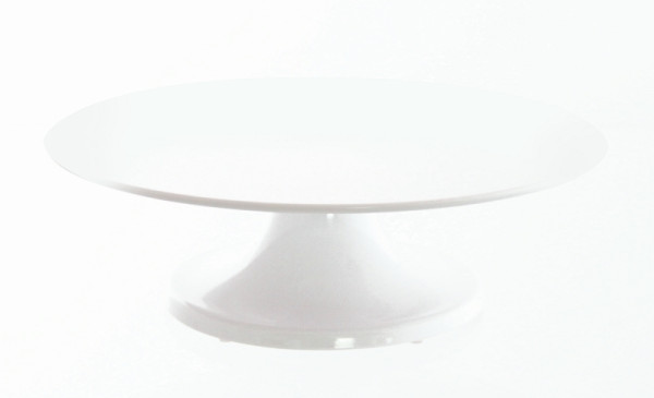 Plat à gâteau Schneider mélamine, blanc, avec pied, rotatif, 320 mm Ø, 100 mm de haut, 227028