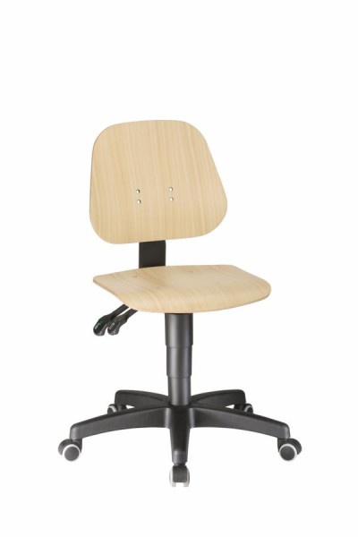 bimos Unitec avec roulettes et bois, hauteur d'assise 440-620 mm, 9653-3000