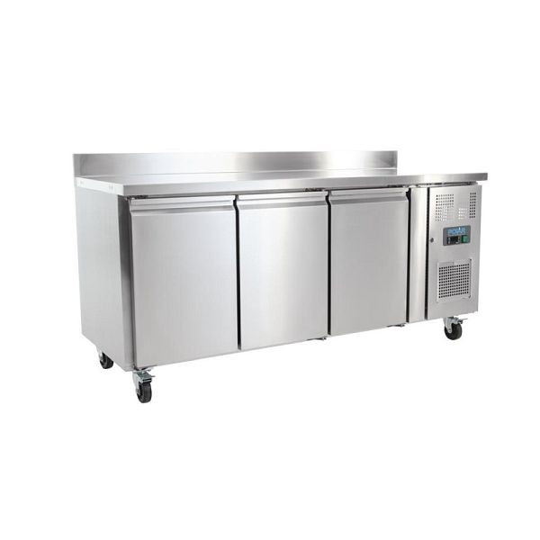 Comptoir réfrigéré Polar avec dosseret 3 portes 417L, DL915