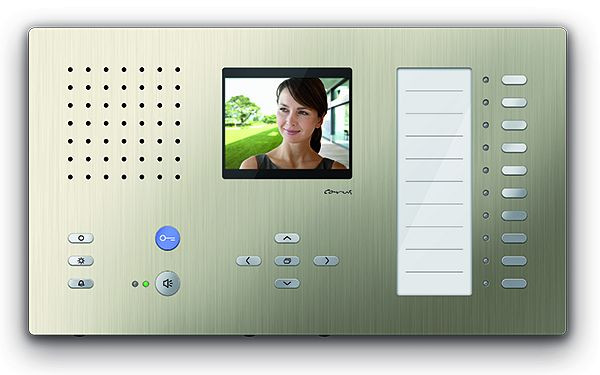 Interphone vidéo intérieur TCS pour mains libres série Carus ADAPTO + 10 boutons, montage en saillie champagne, CAI2200-0152