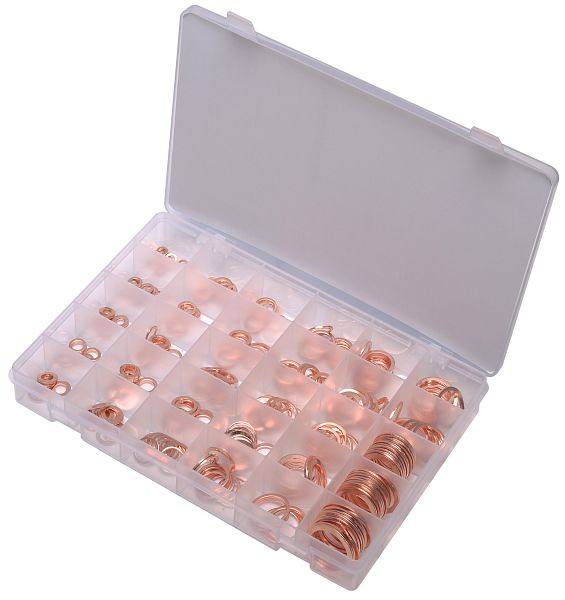 Assortiment de bagues d'étanchéité en acier SW, cuivre, 300 pièces, S8142
