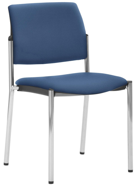 Mayer Sitzmöbel chaise empilable, structure à 4 pieds chromé, bleu, 2518_V1_30612