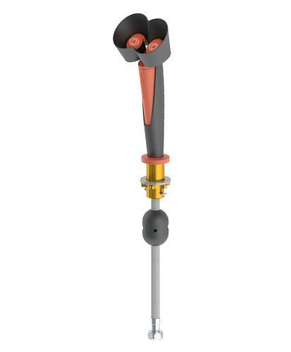Douchette oculaire B-SAFETY avec 2 pommes de douche 45°, rouge/noir, montage sur table, DVGW, 306245