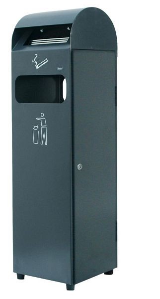 Poubelle Orgavente avec cendrier, HxLxP 990x300x250 mm, 29/3 litre, AT-0233-DGRY