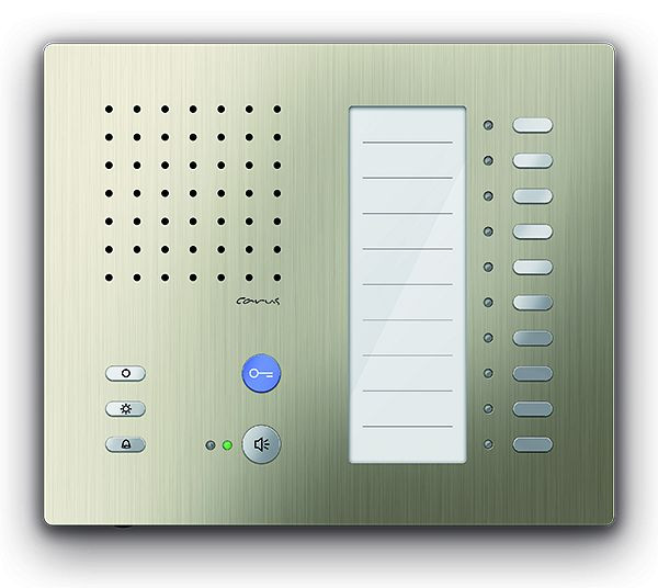 Poste intérieur audio TCS pour mains libres série Carus ADAPTO +10 boutons, montage en saillie champagne, CAI1100-0152