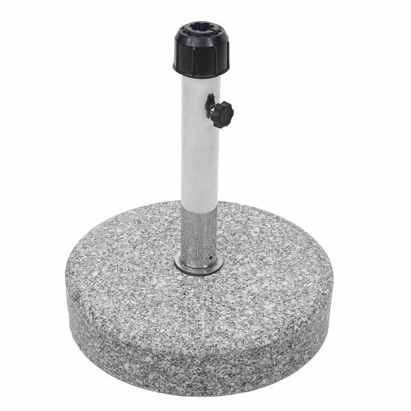 Pied de parasol Mendler HWC-F92, pied de parasol, porte-parapluie, granit, 24kg rond gris, 70626