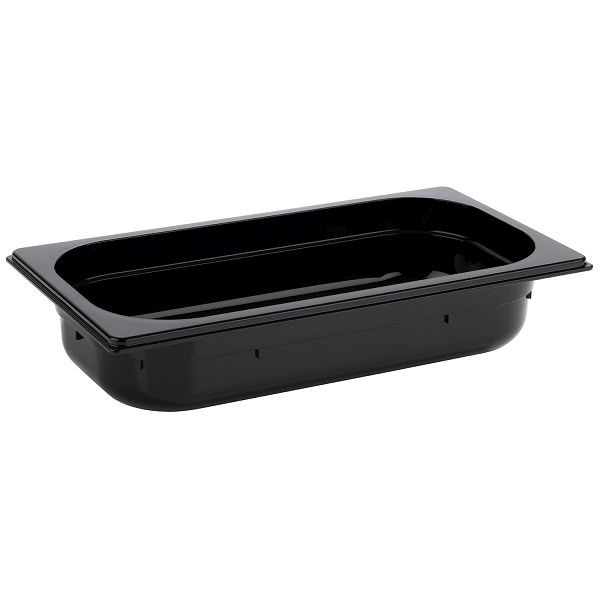 Bac APS GN 1/3, 32,5 x 17,6 cm, profondeur : 65 mm, polycarbonate, noir, 2,4 litres, 82068
