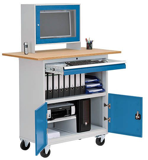 Boîtier Bedrunka+Hirth, avec portes battantes + plaque, pour Mobile Office 2, 04.980.03
