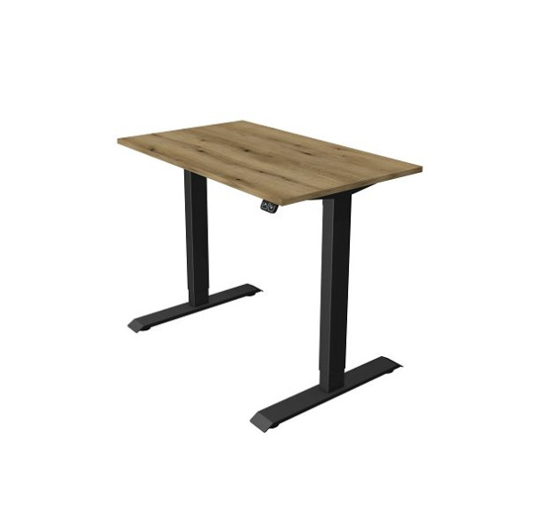 Table compacte Kerkmann L 1000 x P 600 mm, réglable en hauteur électriquement de 740 à 1230 mm, chêne, 10180355