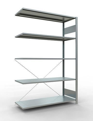 Rayonnage Schulte, panneau supplémentaire, 5 niveaux de rangement, traverse, charge du compartiment 150 kg, 1306 x 536 x 2000 mm, 278716