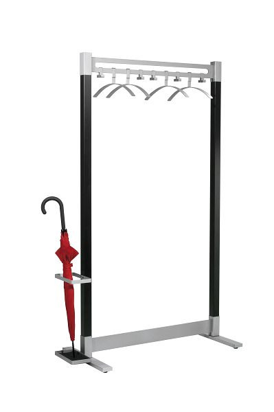 Kerkmann Montana armoire à rangées, L 1000 x P 460 x H 1700 mm, noir/aluminium argent, 31655214