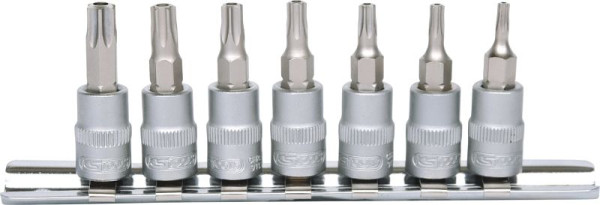 KS Tools Jeu de douilles 1/4", 7 pièces, TB10-TB40 avec trou frontal, 911.1460