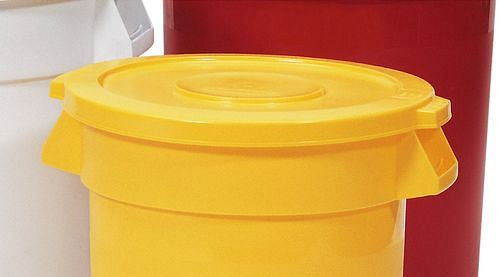 Couvercle DENIOS pour conteneurs multi-usages en polyéthylène (PE) d'un volume de 120 litres, jaune, 115-922