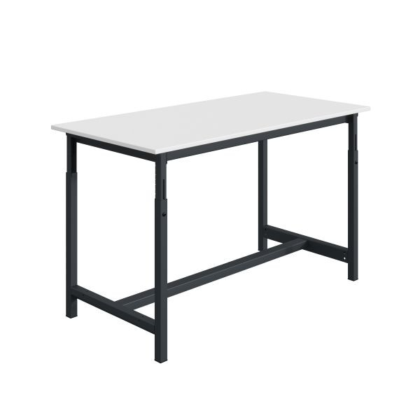 Etabli SOFAME PT, réglable en hauteur mécaniquement, 1800 x 750 x 780 à 1060 mm, plan de travail en stratifié RESITOP 40 mm, gris anthracite RAL 7016, W010020271GA