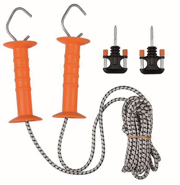 Ensemble de but Gallagher Cord extensible de 6,5 à 11 m blanc avec 2 poignées de but, 640556