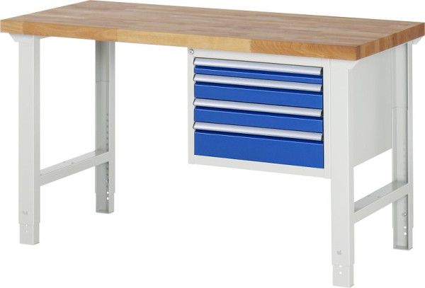Etabli RAU série 7000 - modèle 7132, L1500 x P700 x H790-1140 mm, base système L1500 x P650 x H750-1100 mm, 03-7132A1-157B4H.11