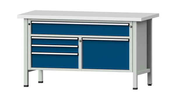 Établis ANKE Établi en caisson, modèle 256 V, 1500 x 700 x 840 mm, RAL 7035/5010, KSP 40 mm, 304.100