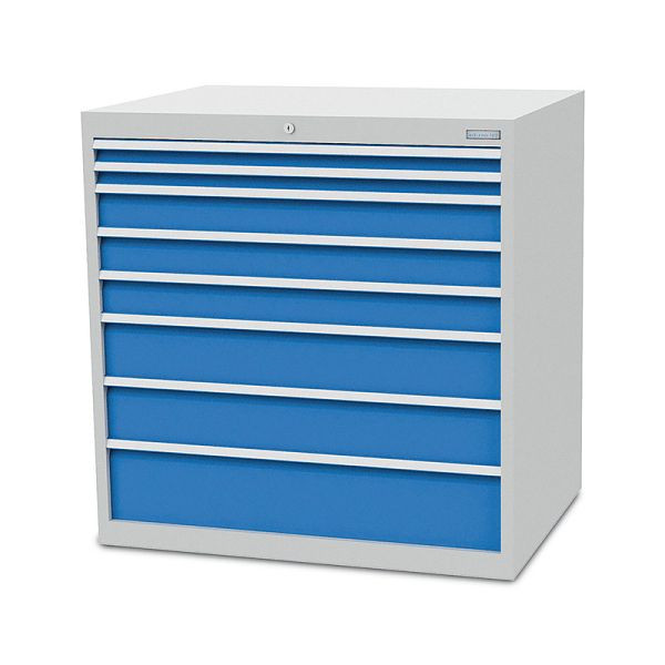 Armoire à tiroirs Bedrunka+Hirth, T736 R 36-24, avec 8 tiroirs, différentes hauteurs de panneaux, 100/2321V10A