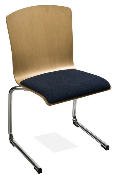 Chaise empilable Kaiser-Sitzmöbel cantilever KS28-N3SP2, forme : N3, assise rembourrée, UE : 6 pièces, KS28-N3SP2
