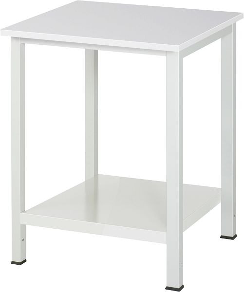 Table de travail RAU série 900, L750 x P800 x H825 mm, plaque mélaminé EGB 28 mm, avec étagère en bas, profondeur 650 mm, 03-900-6-ME28-07.12