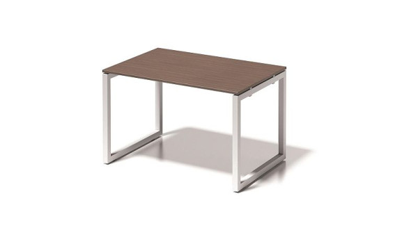Bureau Bisley Cito, structure en O hauteur fixe 730 mm, H 19 x L 1200 x P 800 mm, noyer/blanc signalisation, DOF1208WN396