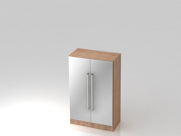 Armoire Hammerbacher 3OH avec panneau de base, poignée chromée noyer/argent, 80x42x127 cm (LxPxH), V7550/N/S/CE