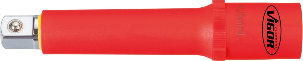 Rallonge VIGOR VDE, carré creux 12,5 mm (1/2 pouce), carré plein 12,5 mm (1/2 pouce), 125 mm, V3341