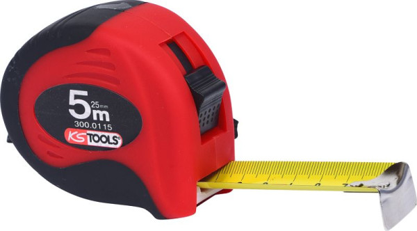 Mètre ruban KS Tools avec serrure, noir-rouge, 5m, 25mm, 300.0115
