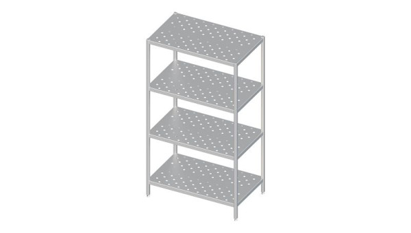 Étagère Stalgast avec étagères perforées, 1200x700x1800 mm, soudée, VRL12701