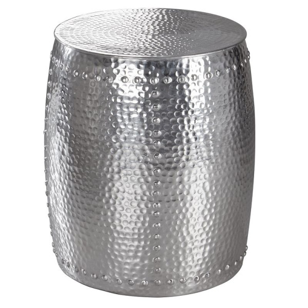 Wohnling table d'appoint PEDRO 42 x 49 x 42 cm aluminium argent rond oriental, WL5.469