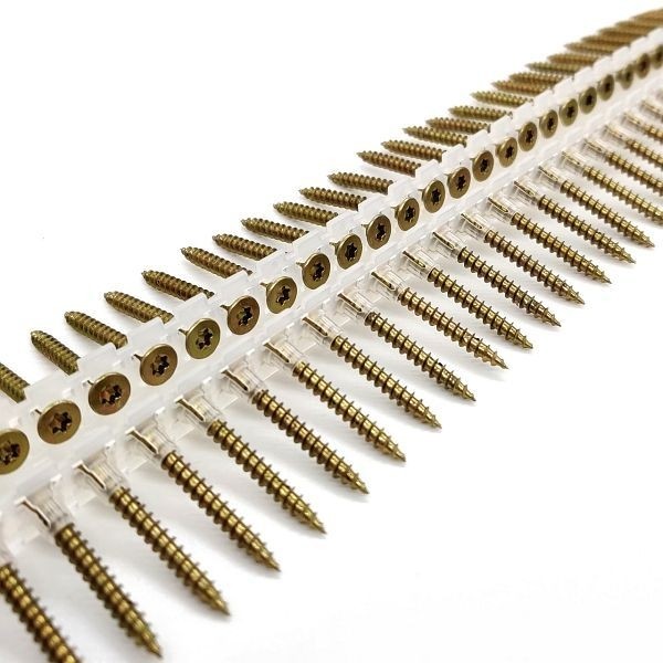 adunox Magazinschrauben Langband - Spanplattenschrauben mit Vollgewinde, TX20, galvanisch verzinkt (gelb), 4,0 x 45 mm, VE: 1000 Stück, 1110310-4045