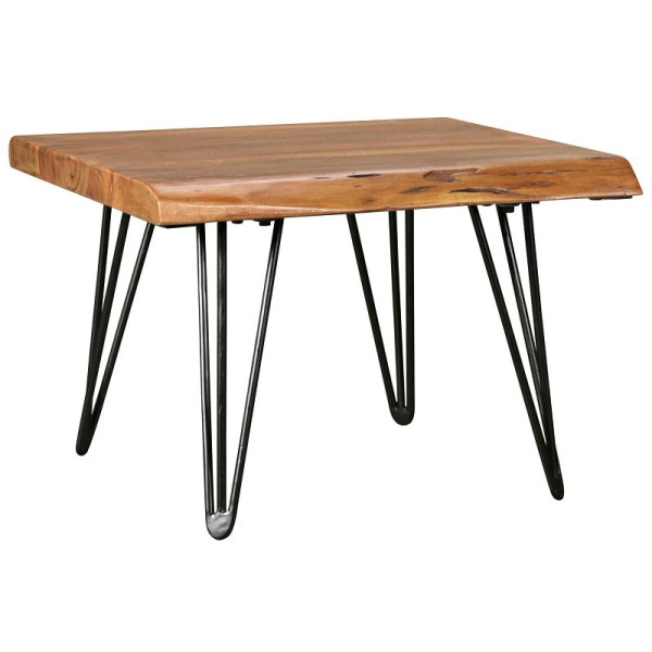 Wohnling table basse design MAHILO table en bois massif bord d'arbre 56 x 38 x 51 cm, WL5.204